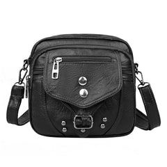 Vintage Crossbody Bag Multifunctional PU Leather Fanny Pack Anti-theft Zipper
