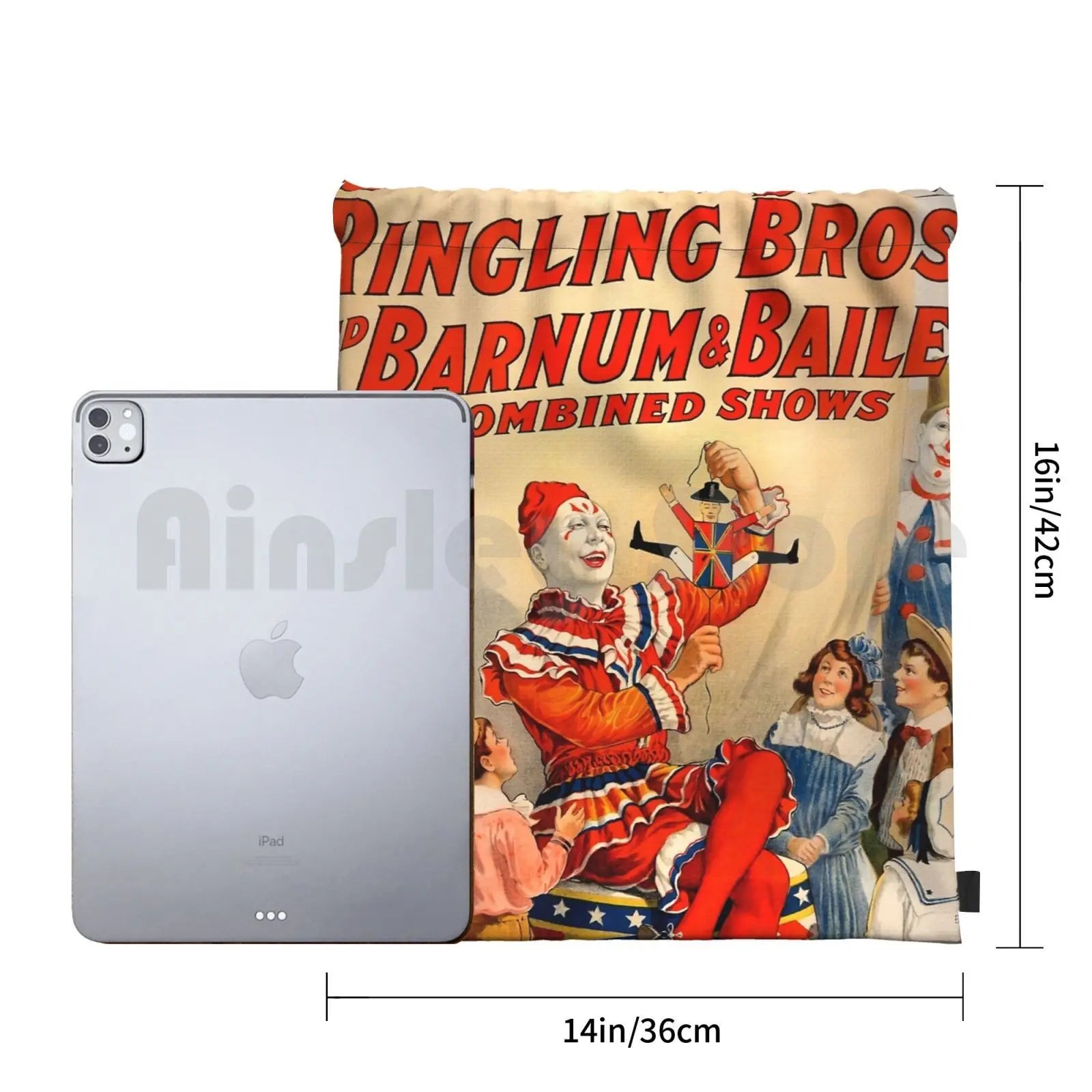 Vintage Circus Poster Backpack Drawstring Bags Gym Bag Waterproof