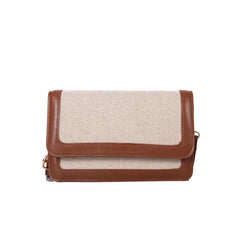 Vintage Contrast Women's Crossbody Bag Pu Leather Handbag