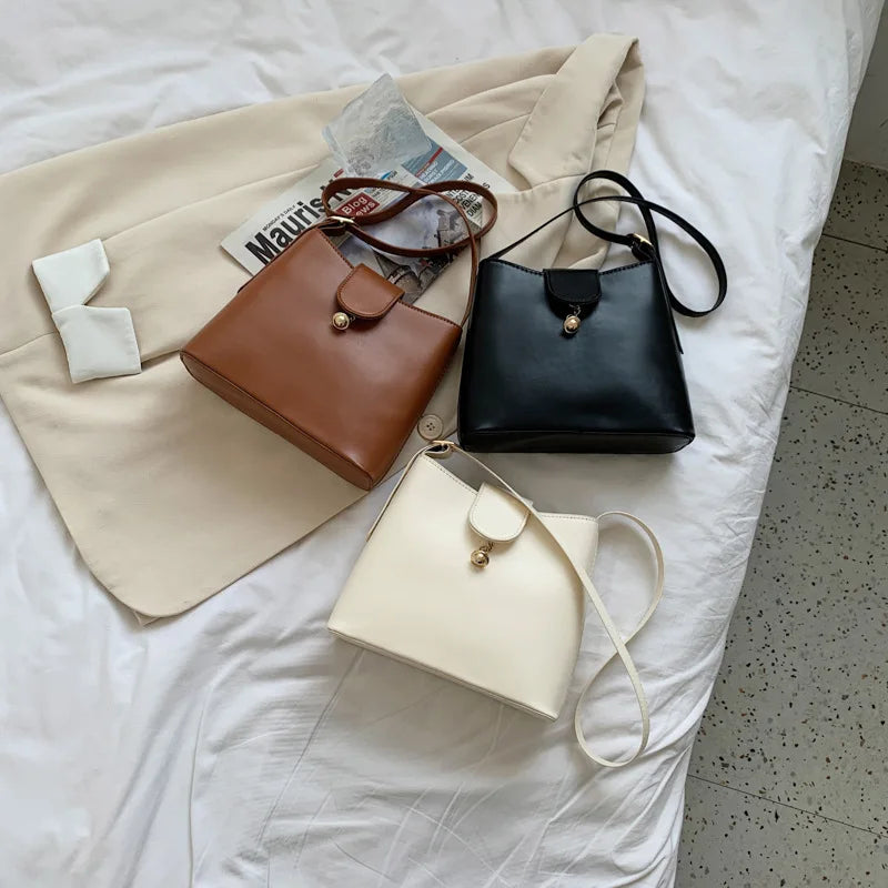 Vintage Crossbody Bucket Bag Woman Bag Female Shoulder Handbags