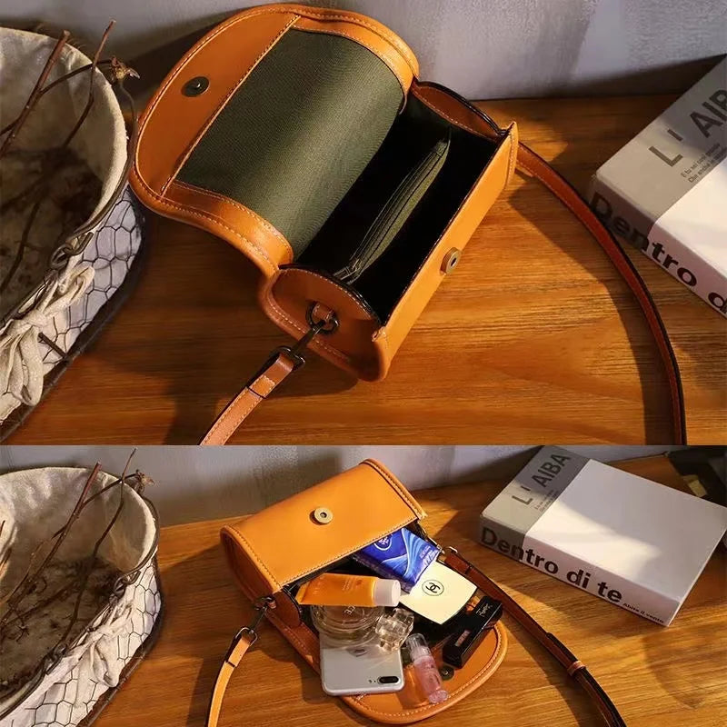 Vintage Leather Cell Phone Crossbody Shoulder Bag Messenger