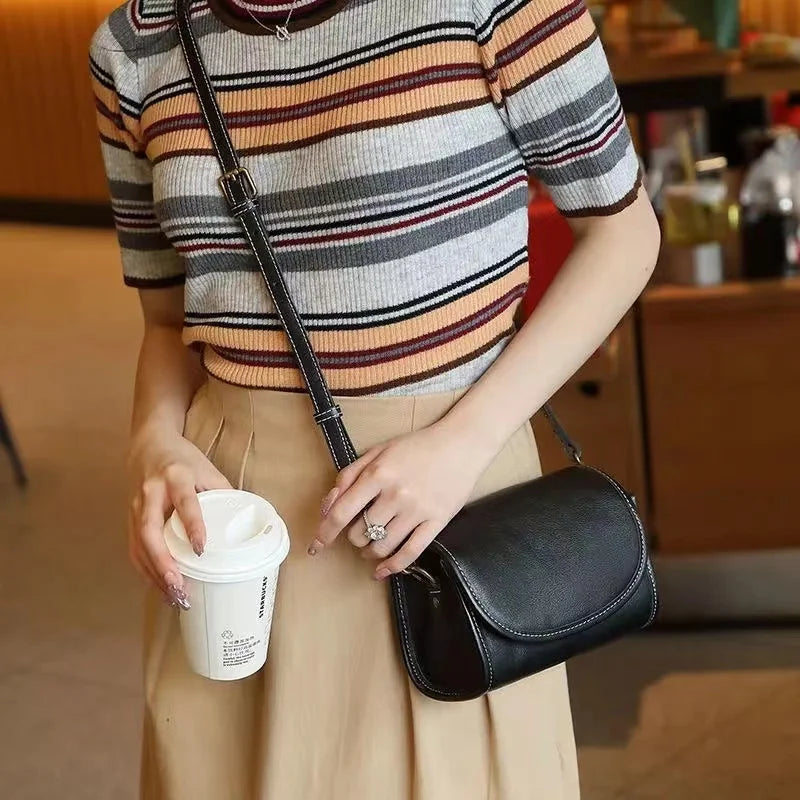 Vintage Leather Cell Phone Crossbody Shoulder Bag Messenger