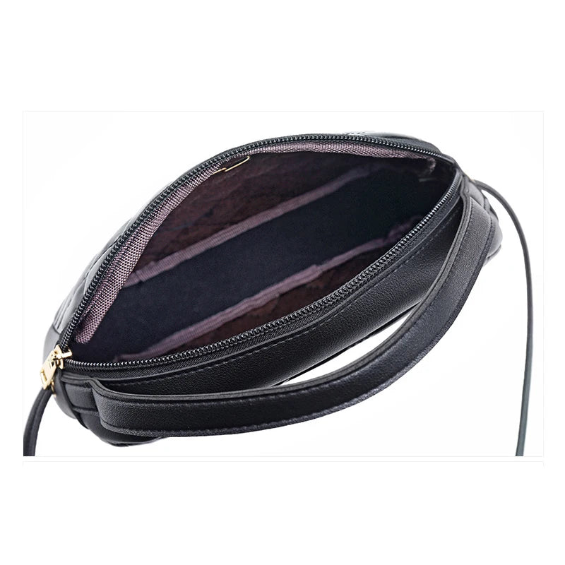 Vintage Diamond Lattice Women Messenger Bag Soft PU Leather Crossbody Handbag