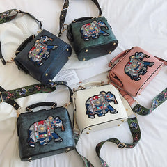 Vintage Embroidery Elephant Bag Women Shoulder Crossbody Bag Tote