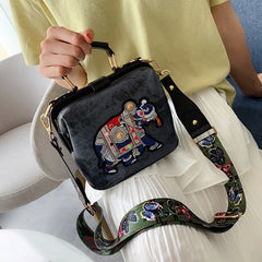 Vintage Embroidery Elephant Bag Women Shoulder Crossbody Bag Tote