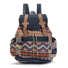 Vintage Ethnic Backpack Wearproof Teenager Girls Boys Canvas Bag Travel Bags