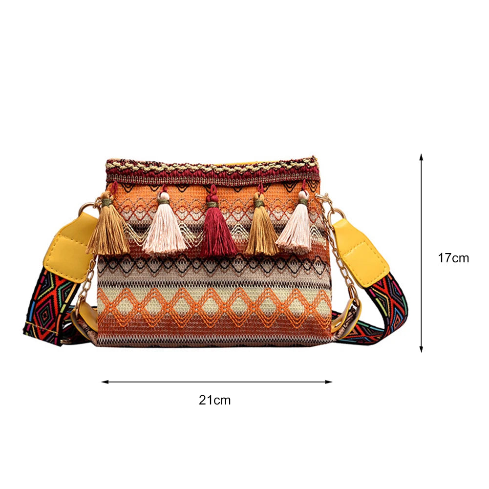 Vintage Ethnic Style Bucket Shoulder Bag for Traveling