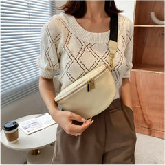 Vintage Fanny Pack for Woman Banana Waist Bag Wide Shoulder Strap