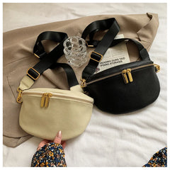 Vintage Fanny Pack for Woman Banana Waist Bag Wide Shoulder Strap