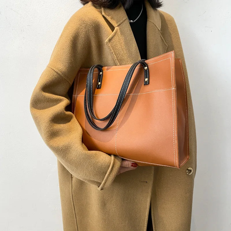 Vintage Female Tote Bag High PU Leather Women's Handbag B047