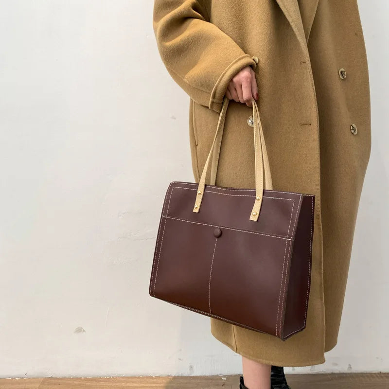 Vintage Female Tote Bag High PU Leather Women's Handbag B047