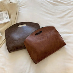 Vintage PU Leather Hand Bag for Women and Men