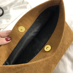 Vintage Suede Crossbody Bag with Chain Strap