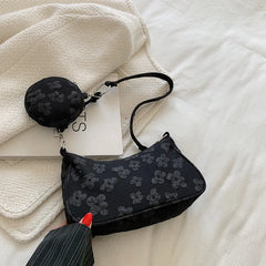 Vintage Flower Printing Underarm Bag