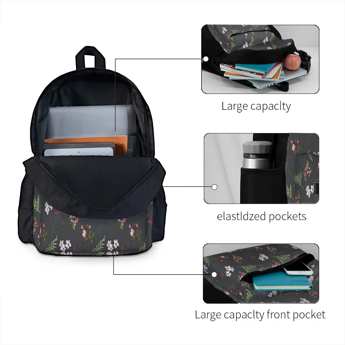 Vintage Flowers Backpacks Men's Backpacks Bags For Women Reusable Men Handbag