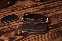 Vintage Leather Car Key Holder Keychain Men Key Wallet
