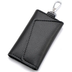 Vintage Leather Key Wallet Zipper Key Case Bag Men Key Holder