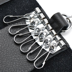 Vintage Leather Key Wallet Zipper Key Case Bag Men Key Holder