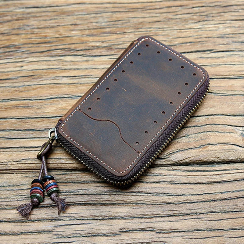 Vintage Leather Key Wallets Big Capacity Key Holder Organizer