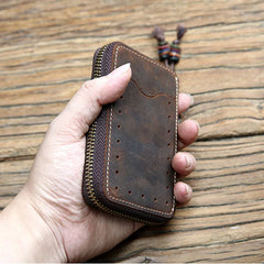 Vintage Leather Key Wallets Big Capacity Key Holder Organizer