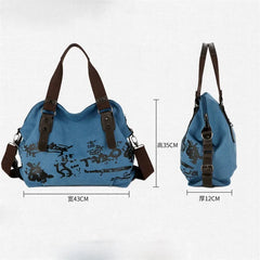 Vintage Graffiti Women Bag Canvas Handbag Famous Shoulder Bag Ladies Tote