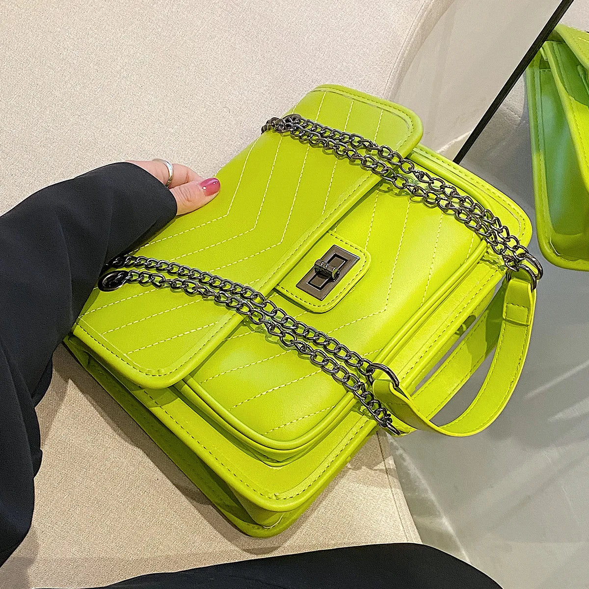 Vintage Small Square Handbag for Women