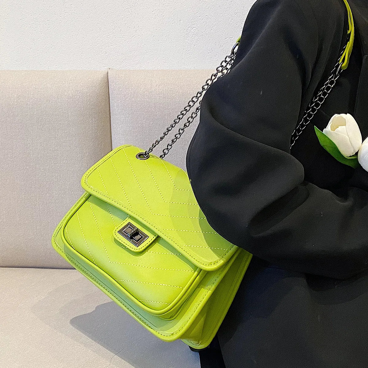 Vintage Small Square Handbag for Women