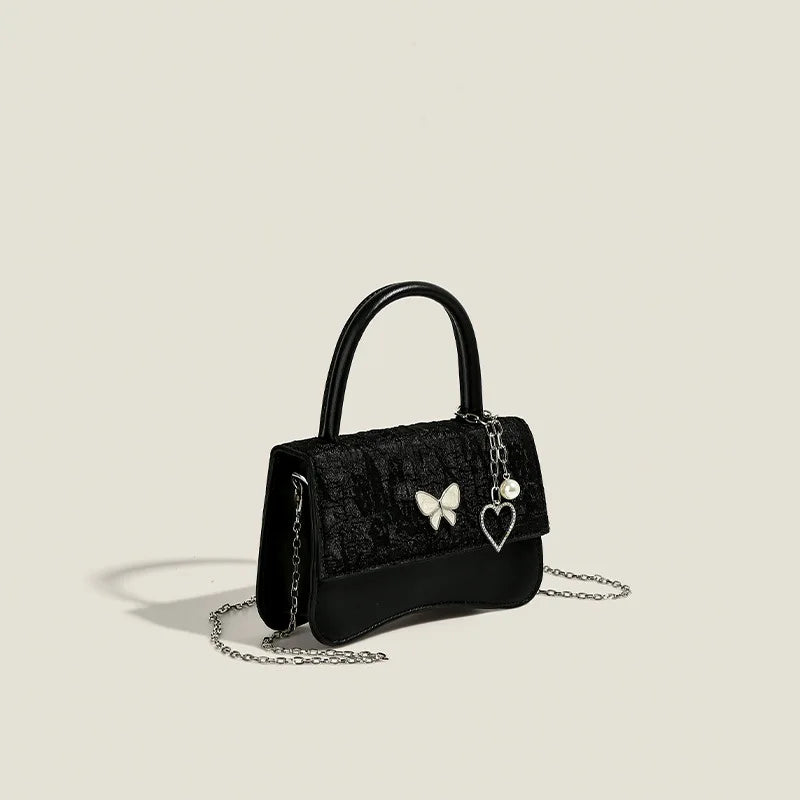 Vintage High-grade Small Square Bag Women Butterfly Chain Messenger Bag