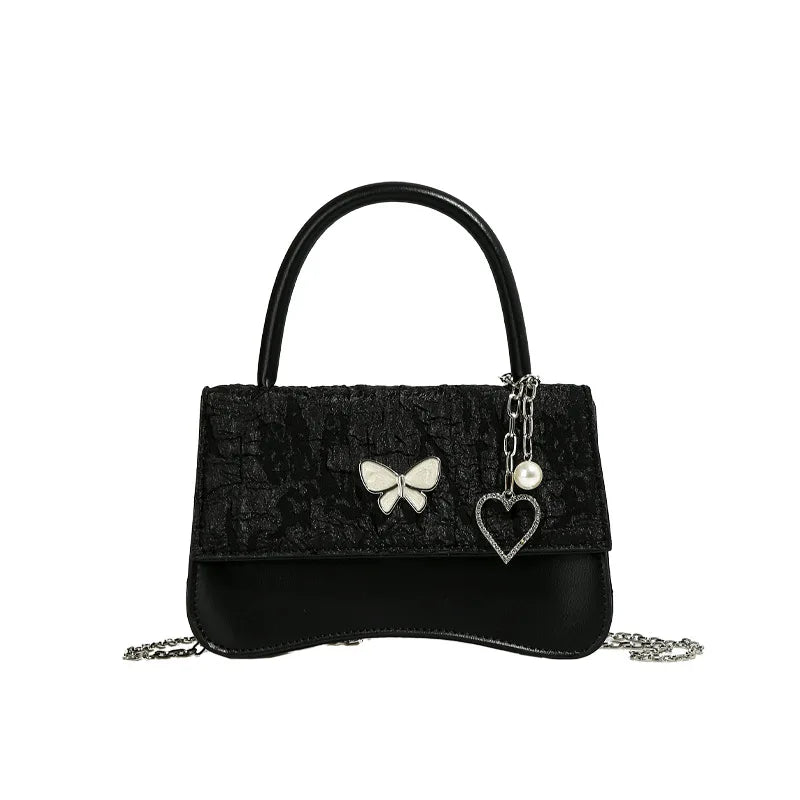 Vintage High-grade Small Square Bag Women Butterfly Chain Messenger Bag