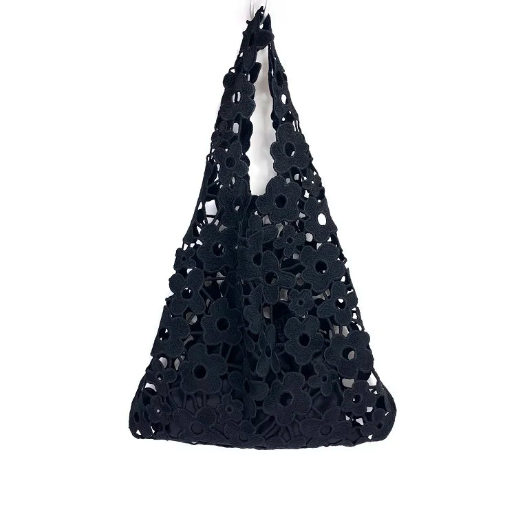Vintage Hollow Flower Cloth Women's Bag Tote Handbags