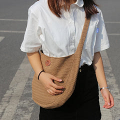 Vintage Large Capacity Straw Tote Bag Women Shoulder Messenger Beach Purse