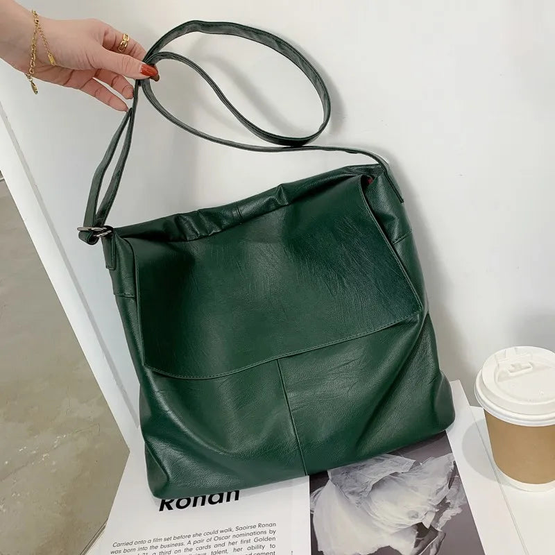 Vintage Women Shoulder Messenger Bag Soft Leather Casual Shopper Bag