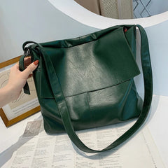 Vintage Soft Leather Shopper Bag Women Shoulder Messenger Bag