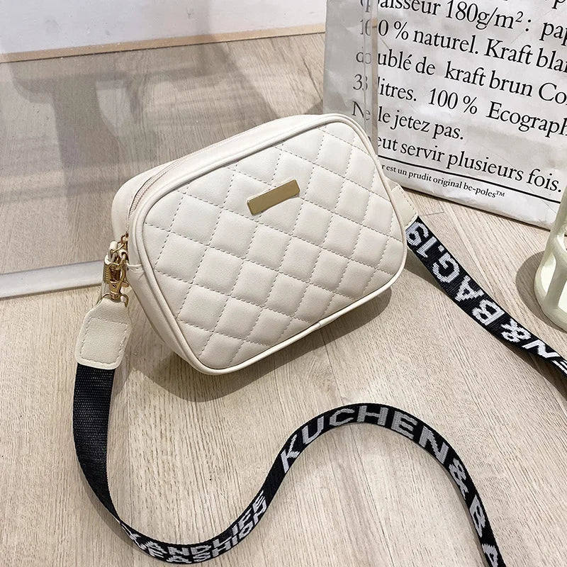 Vintage Small Square Bag Shoulder Bag Women PU Leather Mini Zipper
