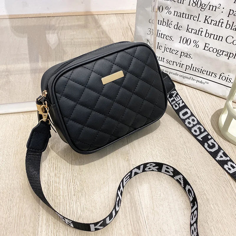 Vintage Small Square Bag Shoulder Bag Women PU Leather Mini Zipper