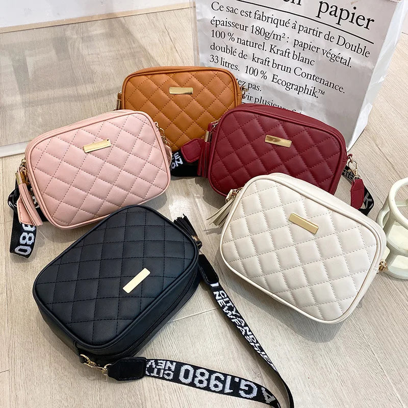 Vintage Small Square Bag Shoulder Bag Women PU Leather Mini Zipper