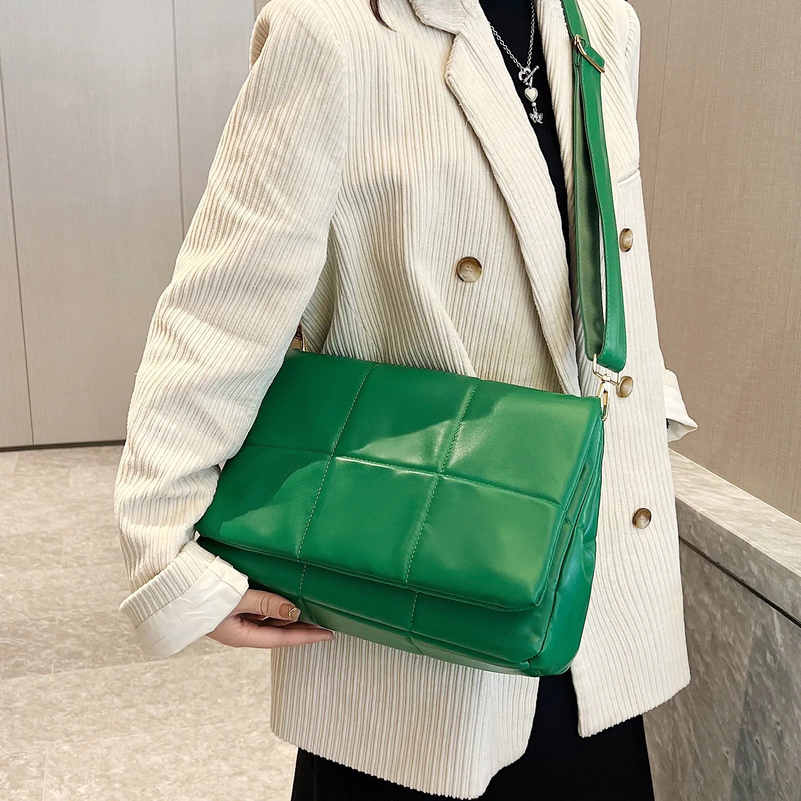 Vintage Shopper Totes Large Capacity PU Leather Handbag Women