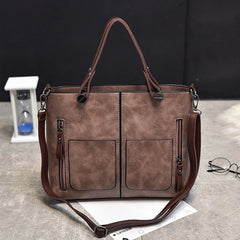 Vintage Leather Totes Bag Women Handbag Winter Bolsa