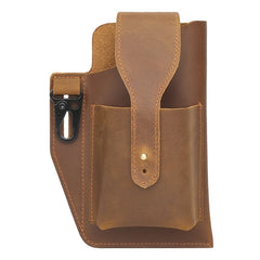 Vintage Leather Waist Bag for Men Small Phone Belt Pouch