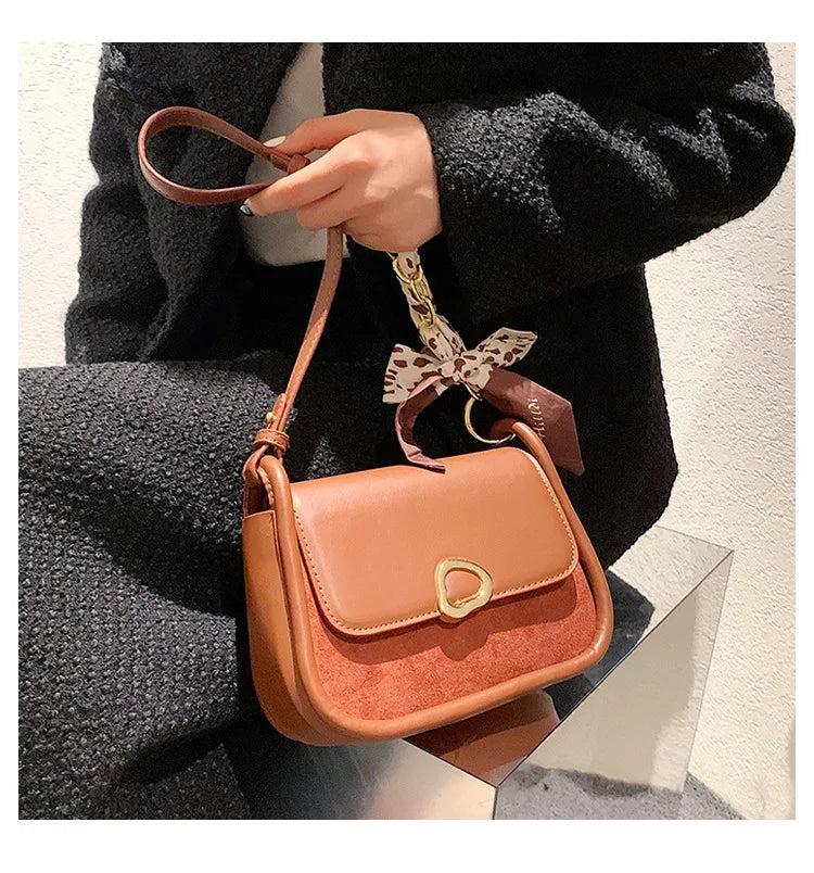 Vintage Matte Leather Underarm Crossbody Shoulder Bags for Women
