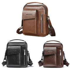 Vintage Men Crossbody Bag Small Casual PU Leather Handbag