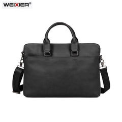 Vintage Men's Briefcase Laptop Handbag Business Tote Waterproof Leather Bag