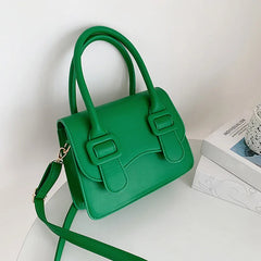 Vintage Mini Flap Bag Women's Green Shoulder Tote Handbag Purse