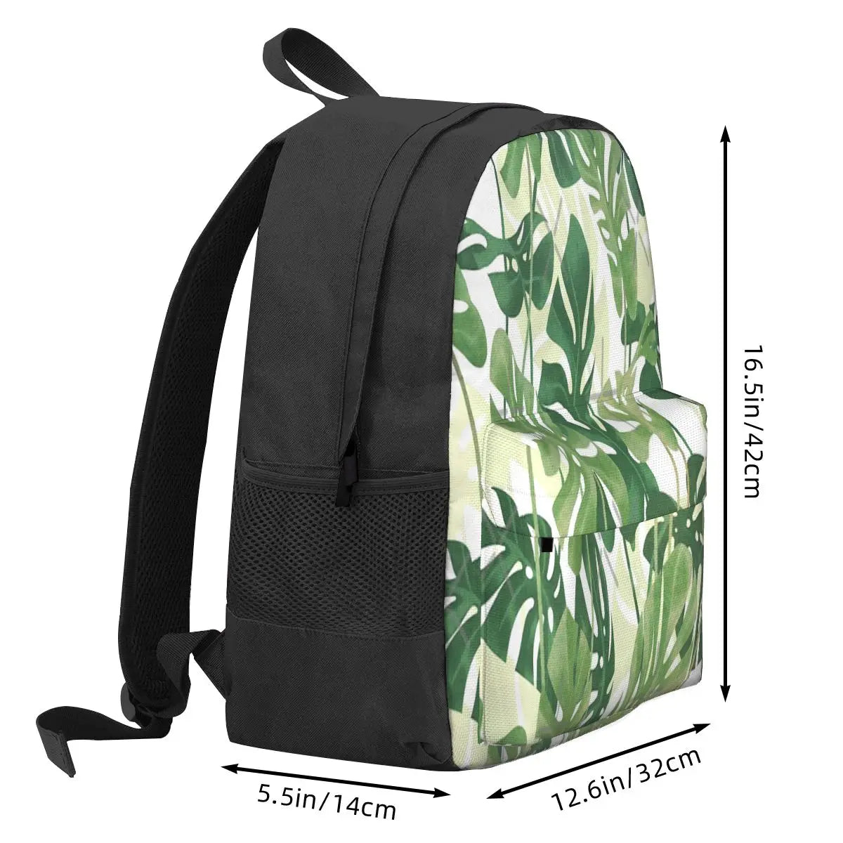 Vintage Monstera Leaves Backpacks Men Women Recycled Backpack