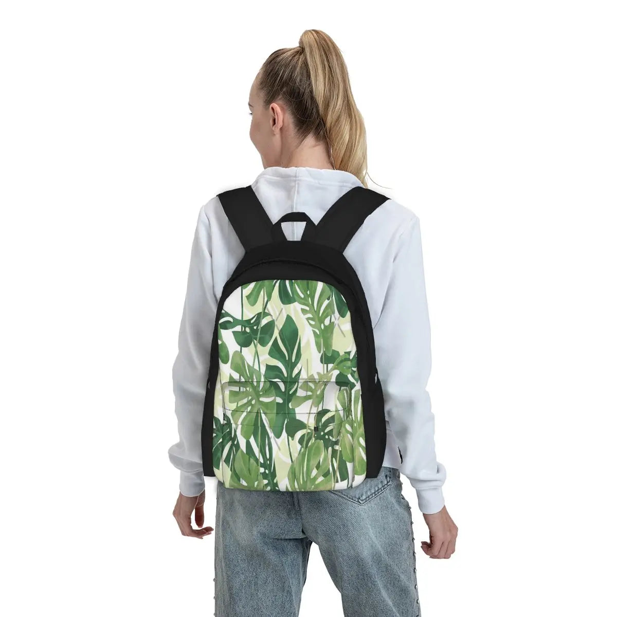 Vintage Monstera Leaves Backpacks Men Women Recycled Backpack