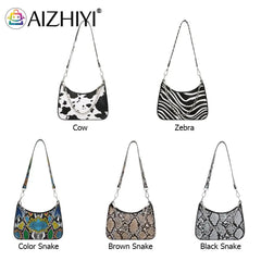 Vintage PU Animal Pattern Small Shoulder Bag Women Chain Handbags