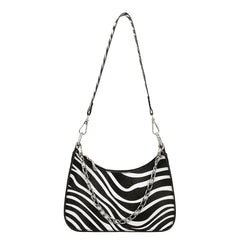 Vintage PU Animal Pattern Small Shoulder Bag Women Chain Handbags