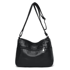 Vintage PU Leather Crossbody Bag Women's Bag Solid Shoulder Handbags