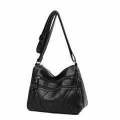 Vintage PU Leather Crossbody Bag Women's Bag Solid Shoulder Handbags