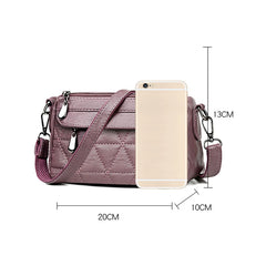 Vintage PU Leather Crossbody Handbag For Women Solid Lady Shoulder Bag